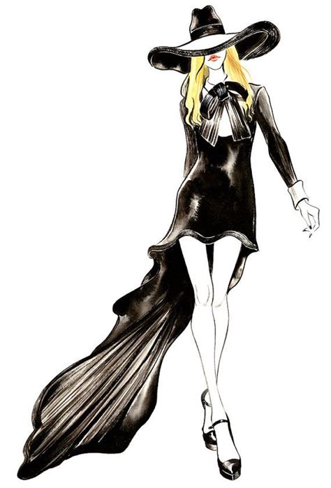 yves saint laurent fashion illustrations.